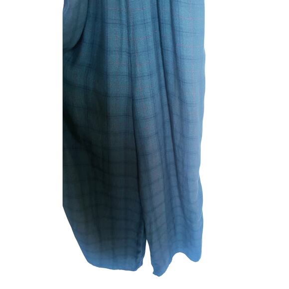 American Eagle Plaid Green Wide Leg Jumpsuit XS Vintage Y2K Christmas Academia - Picture 7 of 12